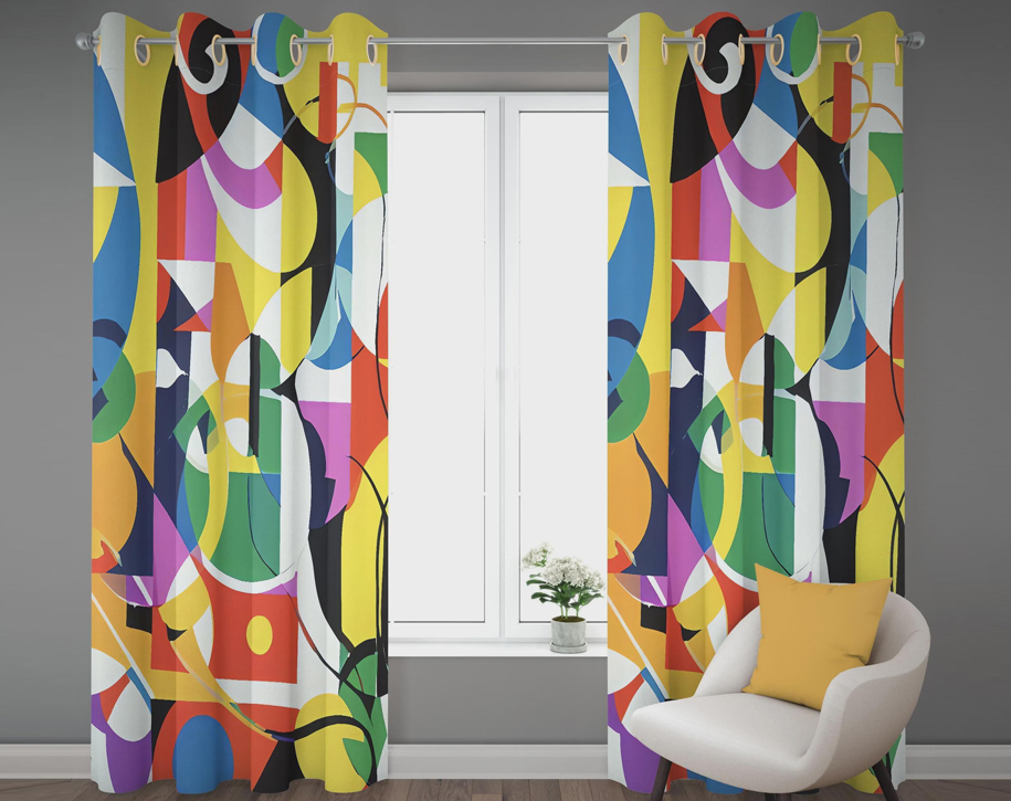 Geometric and Abstract Curtains in Tamil Nadu